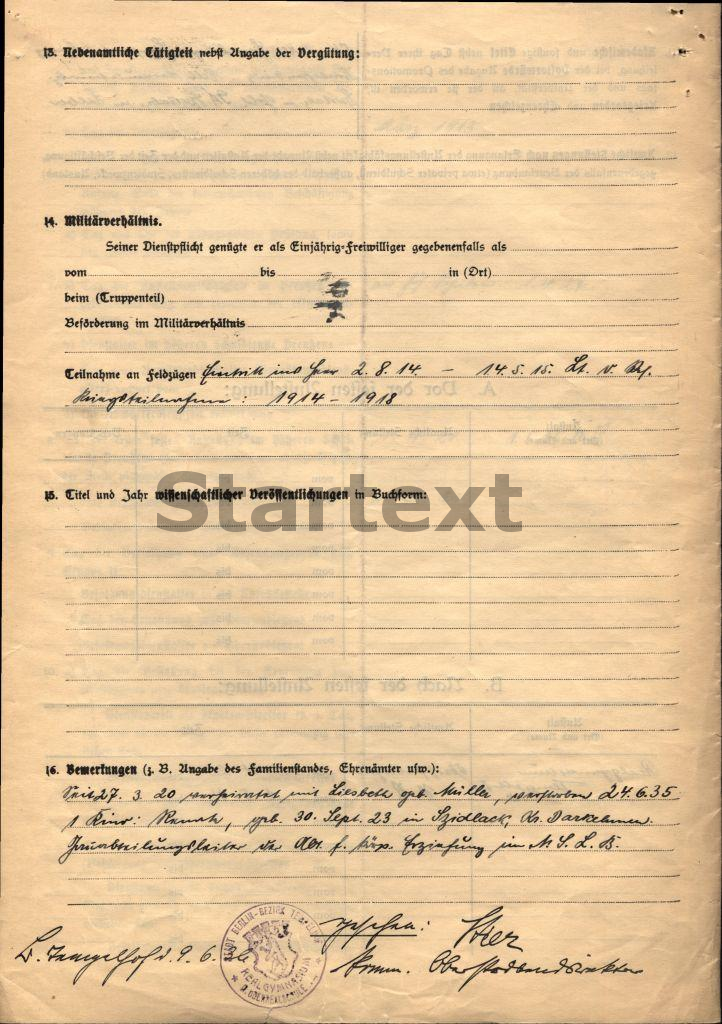 Personalbogen